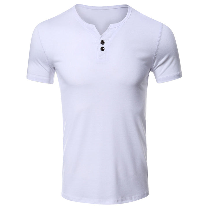 Herren Kurzarm Henley-T-Shirt mit modischem Knopfdesign und komfortablem Schnitt Aliams