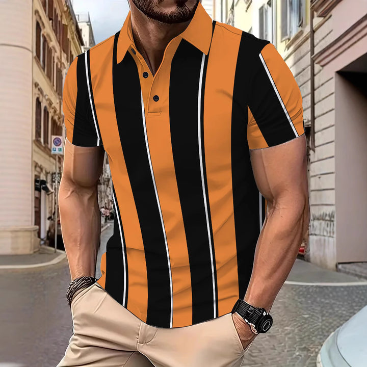 Herren Poloshirt mit modernem Streifenmuster Aliams
