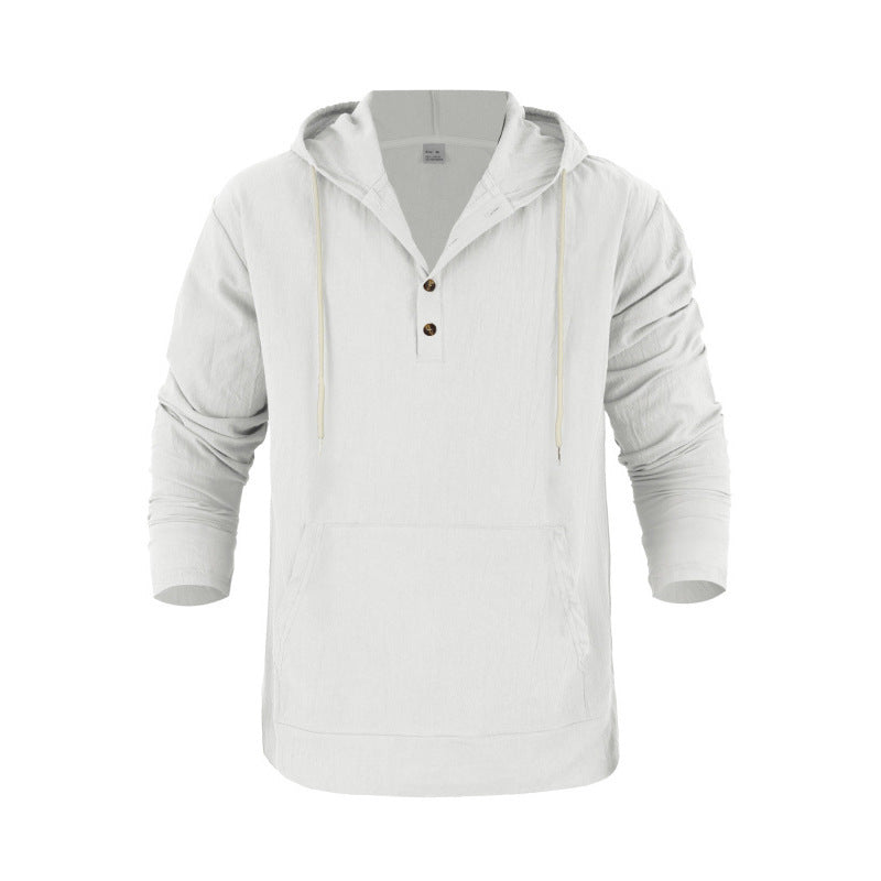 Herren Pullover mit Kapuze und Knopfleiste Aliams