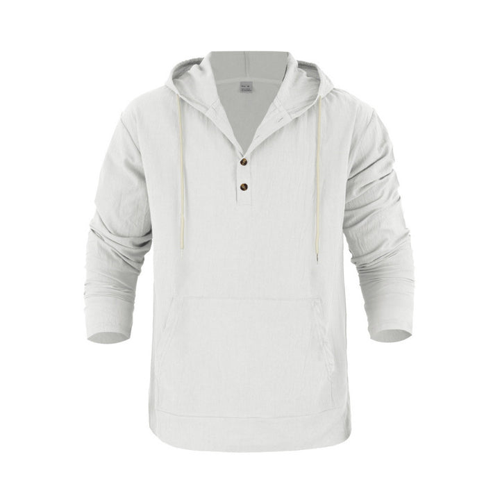 Herren Pullover mit Kapuze und Knopfleiste Aliams