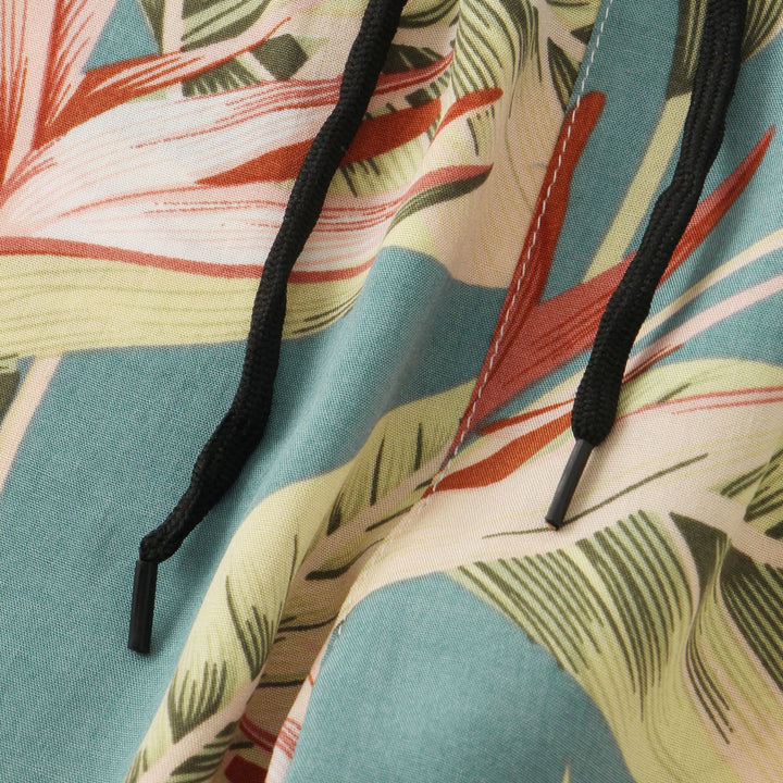 Herren Badeshorts mit tropischem Blatt- und Blumenmuster Aliams