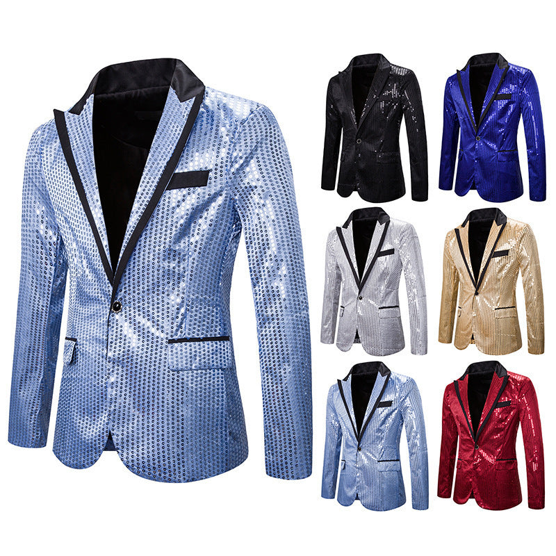 Herren eleganter Pailletten Blazer mit modernem Schnitt Aliams