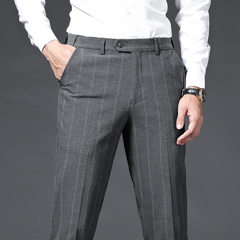 Herren elegante gestreifte Anzughose Aliams