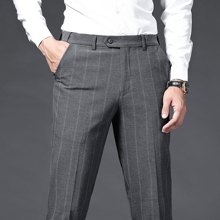 Herren elegante gestreifte Anzughose Aliams