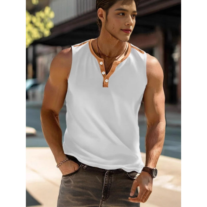 Herren Ärmelloses Poloshirt mit stilvollem Knopfverschluss Aliams