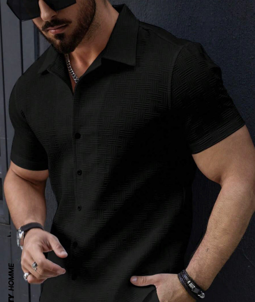 Herren Kurzarm Hemd mit strukturiertem Design Aliams