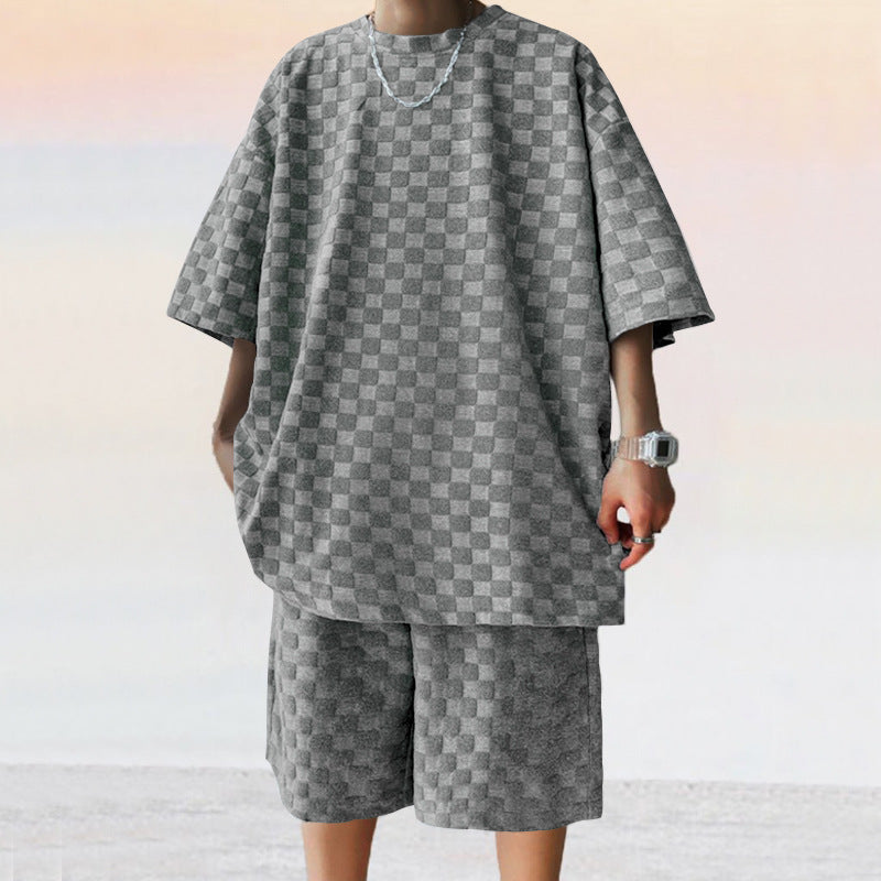 Unisex Sommerliches Freizeit-Set aus strukturierter Baumwolle Aliams