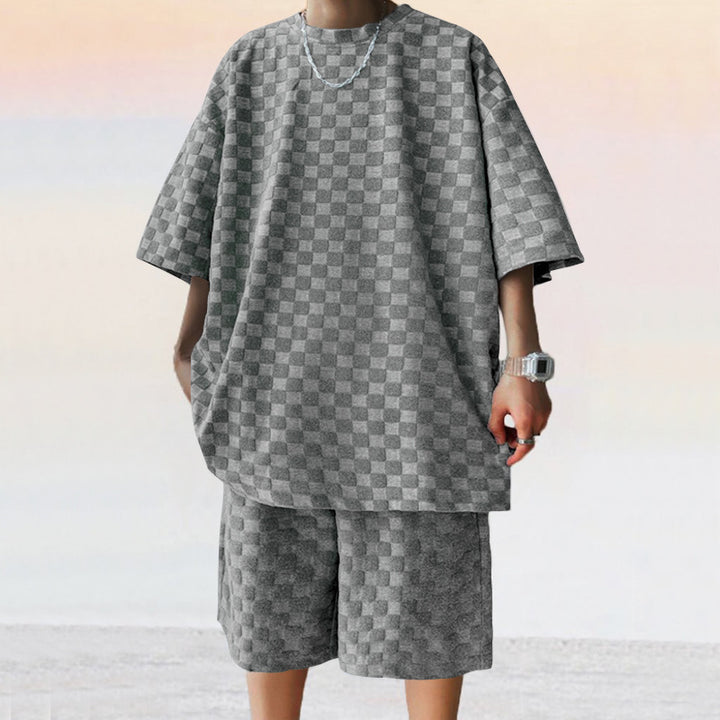 Unisex Sommerliches Freizeit-Set aus strukturierter Baumwolle Aliams