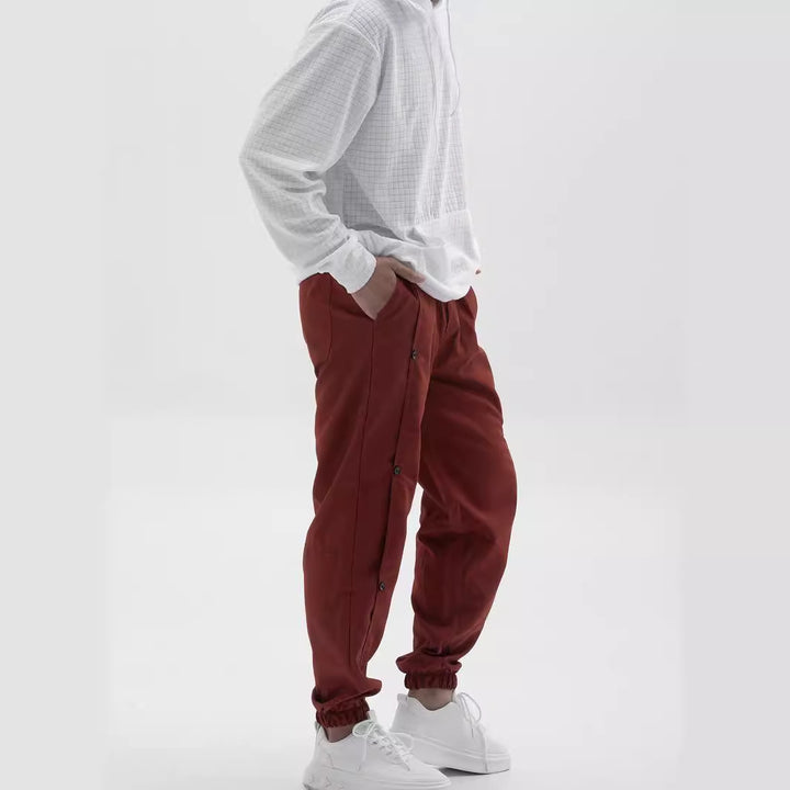 Herren Stylische Cargo-Hose mit praktischen Knöpfen und elastischem Bund Aliams