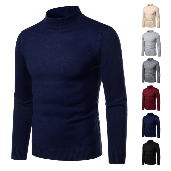 Herren warme Rollkragenpullover aus feinem Strickmaterial Aliams