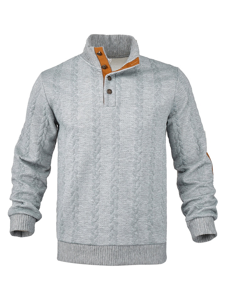 Herren Strickpullover mit hohem Kragen und strukturiertem Muster Aliams