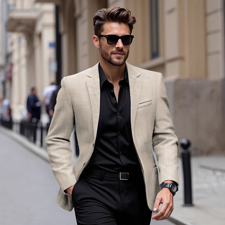 Herren eleganter Freizeit-Blazer mit komfortablem Schnitt und feiner Struktur Aliams
