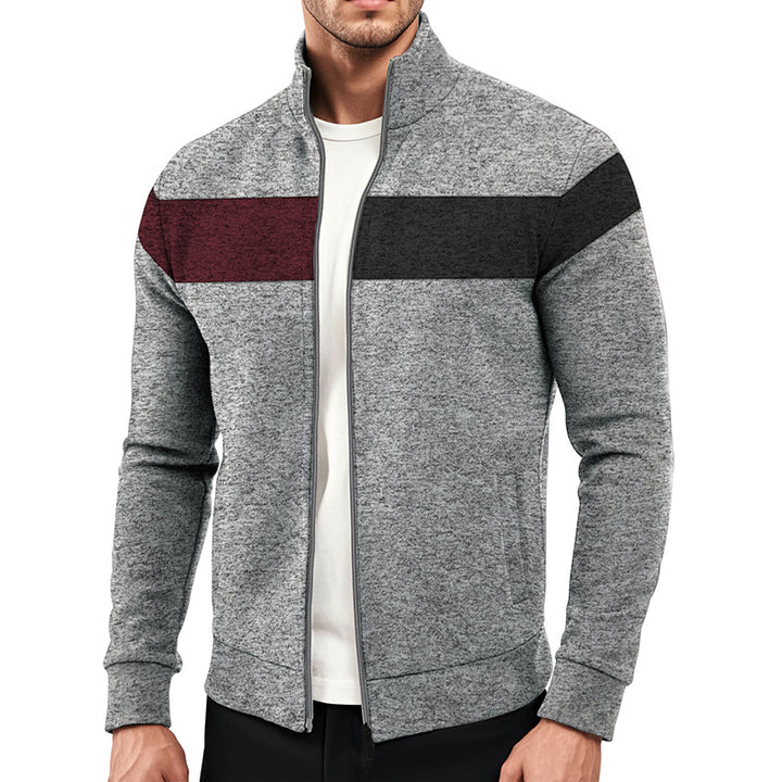 Herren sportive Zip-Jacke mit modernen Farbakzenten und hohem Kragen Aliams