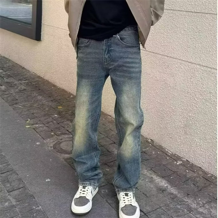 Herren High-Waist Jeans im Used-Look mit lässiger Passform Aliams