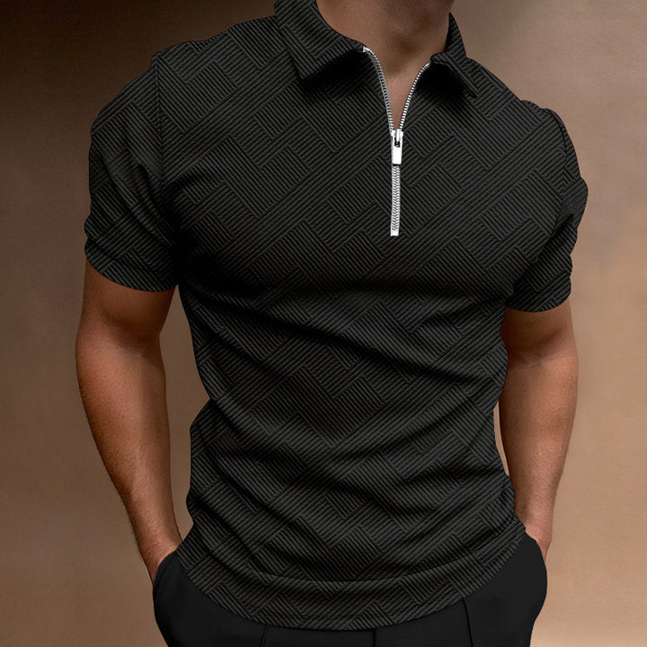 Herren Kurzarm Poloshirt mit leichtem Stehkragen Aliams