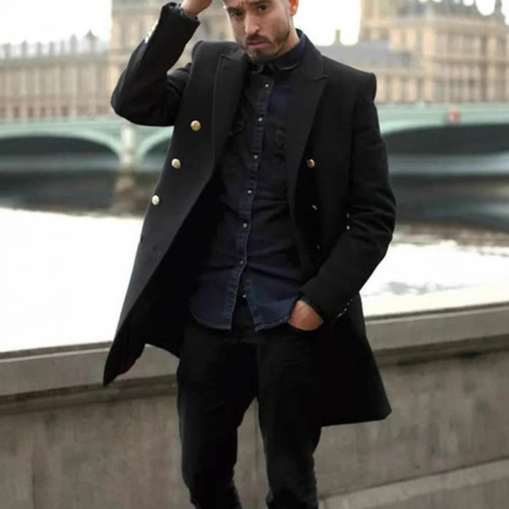 Herren eleganter Doppelreihiger Mantel Aliams