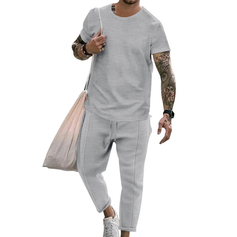 Herren Freizeit T-Shirt und Sweatpants Set mit modernem Schnitt Aliams