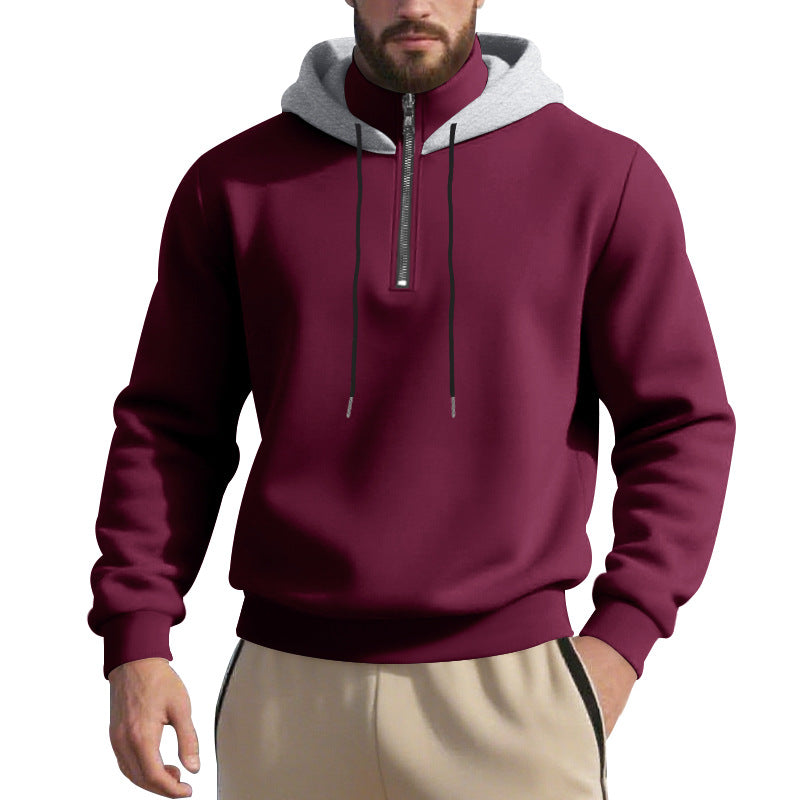 Herren Sweatshirt mit Reißverschluss und hohem Kragen Aliams