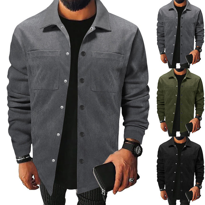Herren Hochwertige Cordjacke mit praktischen Brusttaschen Aliams