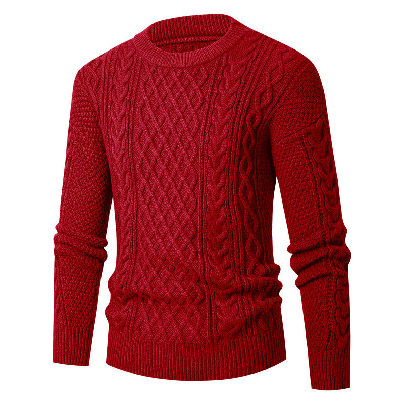 Herren Grobstrickpullover mit modischem Zopfmuster Aliams