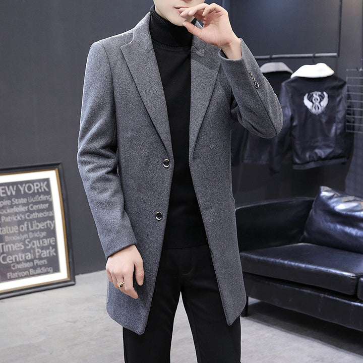 Herren eleganter Wollmantel mit modernem Schnitt und praktischen Taschen Aliams