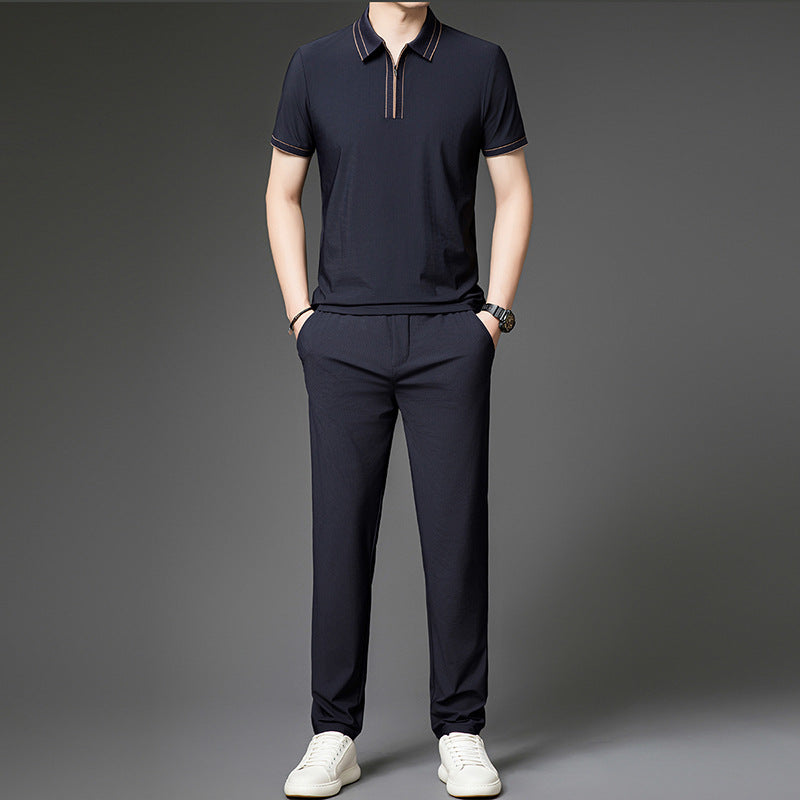 Herren sportlicher Freizeitanzug mit modernem Reißverschluss Aliams