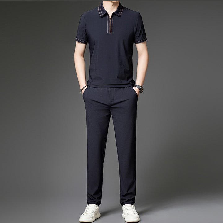 Herren sportlicher Freizeitanzug mit modernem Reißverschluss Aliams