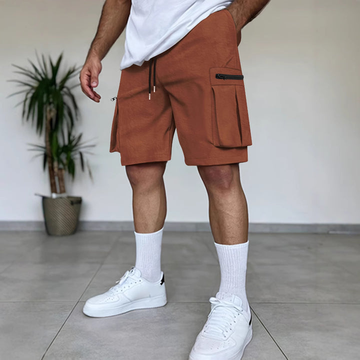 Herren Utility Cargo Shorts mit Reißverschluss Taschen Aliams