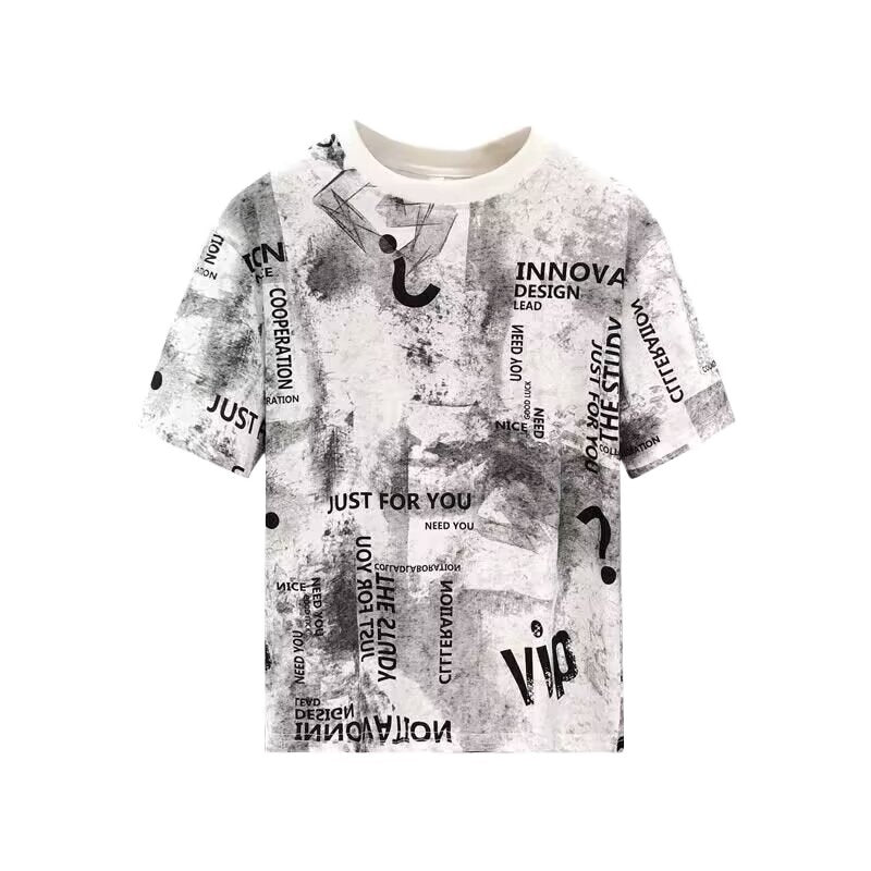 Herren T-Shirt mit kreativem Druckdesign und lockerer Passform Aliams