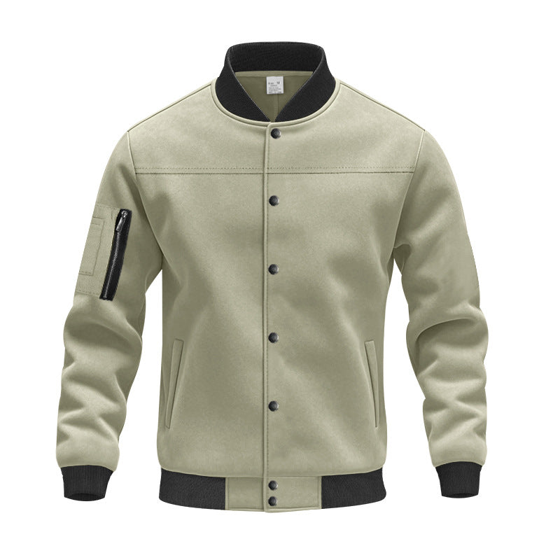 Herren stylische Collegejacke mit praktischen Taschen Aliams