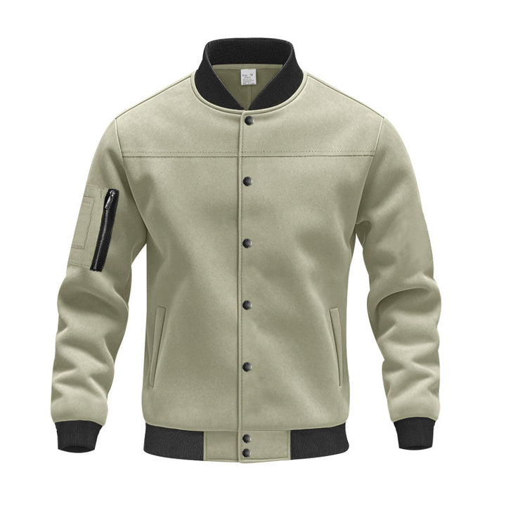 Herren stylische Collegejacke mit praktischen Taschen Aliams