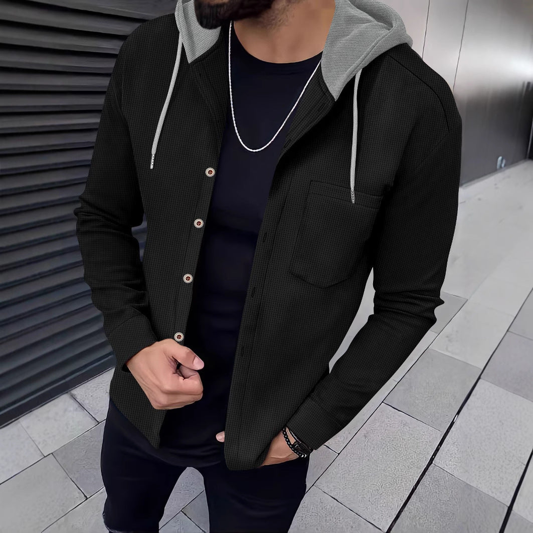 Herren Freizeithemden mit Kapuze und strukturiertem Design Aliams