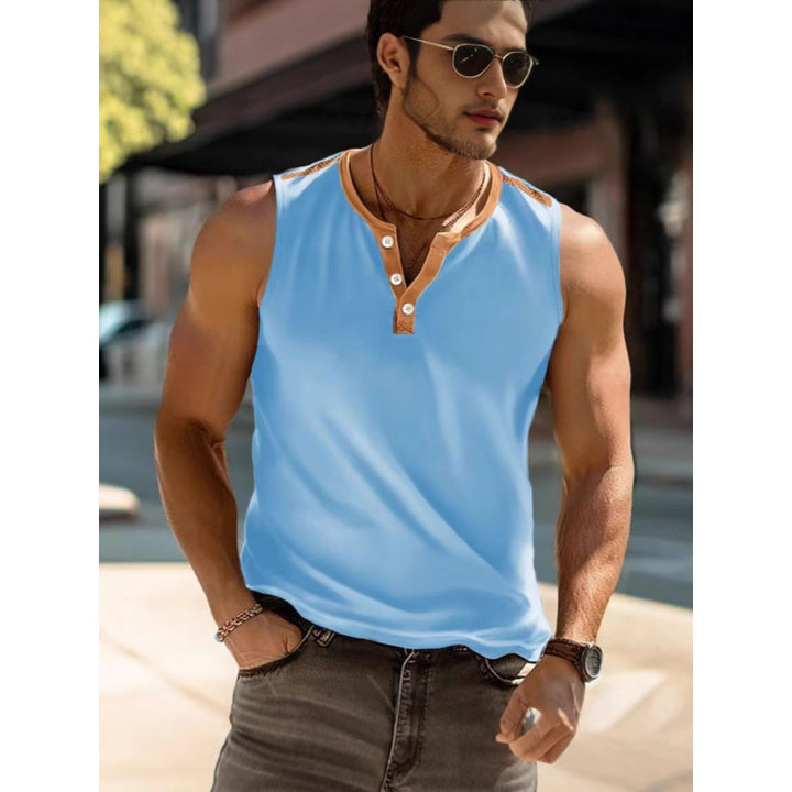 Herren Ärmelloses Poloshirt mit stilvollem Knopfverschluss Aliams