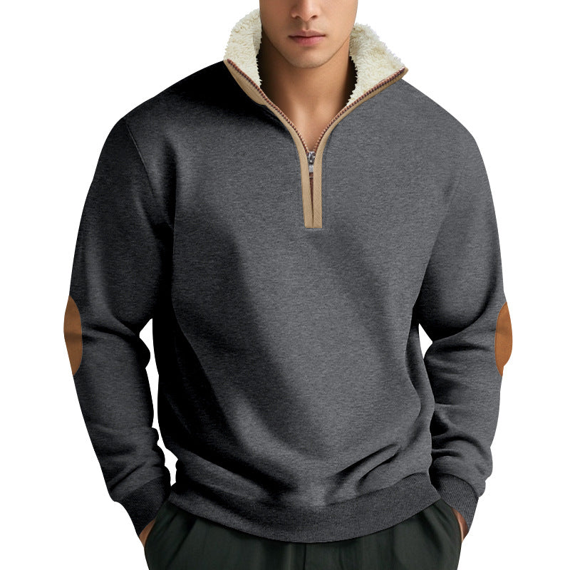 Herren Fleece-Rollkragenpullover mit Reißverschluss Aliams