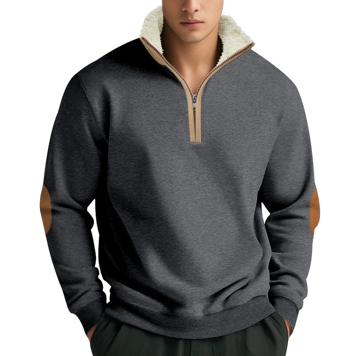 Herren Fleece-Rollkragenpullover mit Reißverschluss Aliams