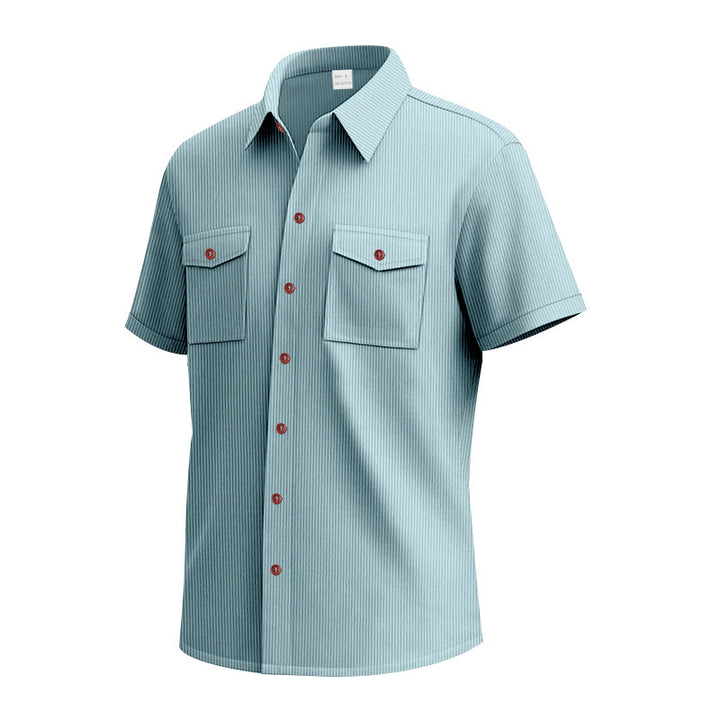 Herren Kurzarm-Hemd im modernen Streifenlook mit praktischen Brusttaschen Aliams