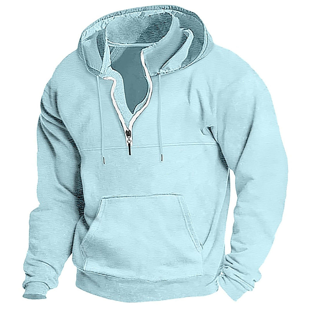 Herren Fleece Hoodie mit halbem Reißverschluss Aliams