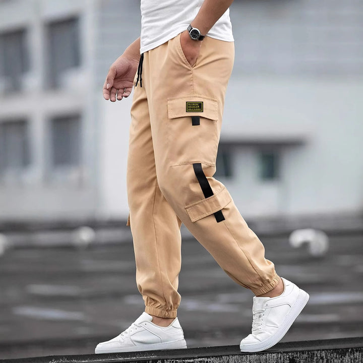 Herren Cargo-Hose mit funktionalen Taschen und elastischem Bund Aliams