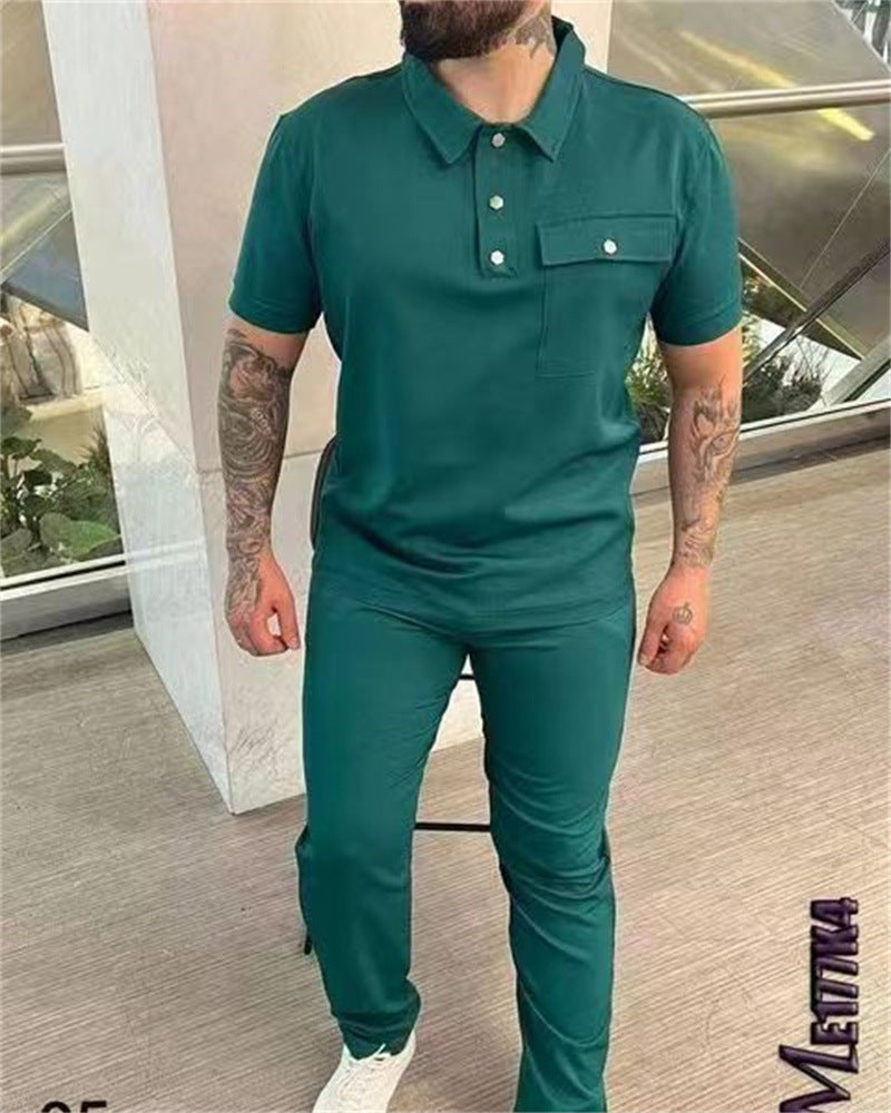Stylisches Polo- und Hosen-Set für Herren Aliams