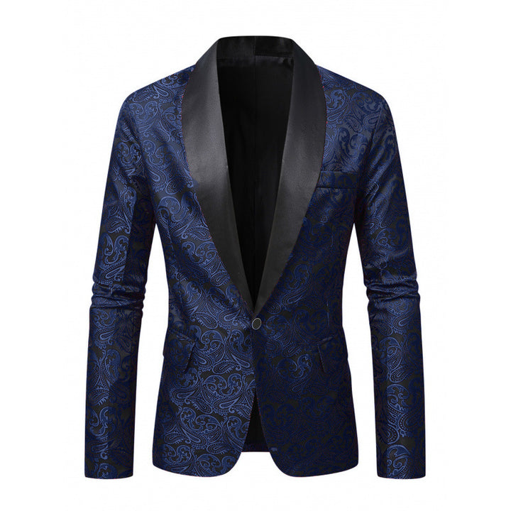 Herren Glamouröser Smoking-Blazer mit filigranem Muster Aliams