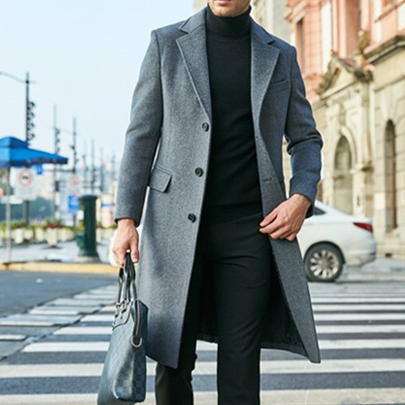 Herren eleganter Übermantel mit schmalem Schnitt und modernen Details Aliams