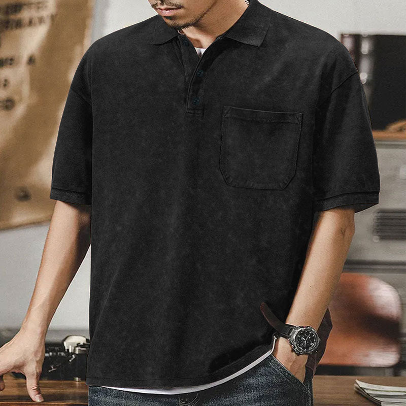 Herren Polohemd mit lässigem Schnitt und Brusttasche Aliams