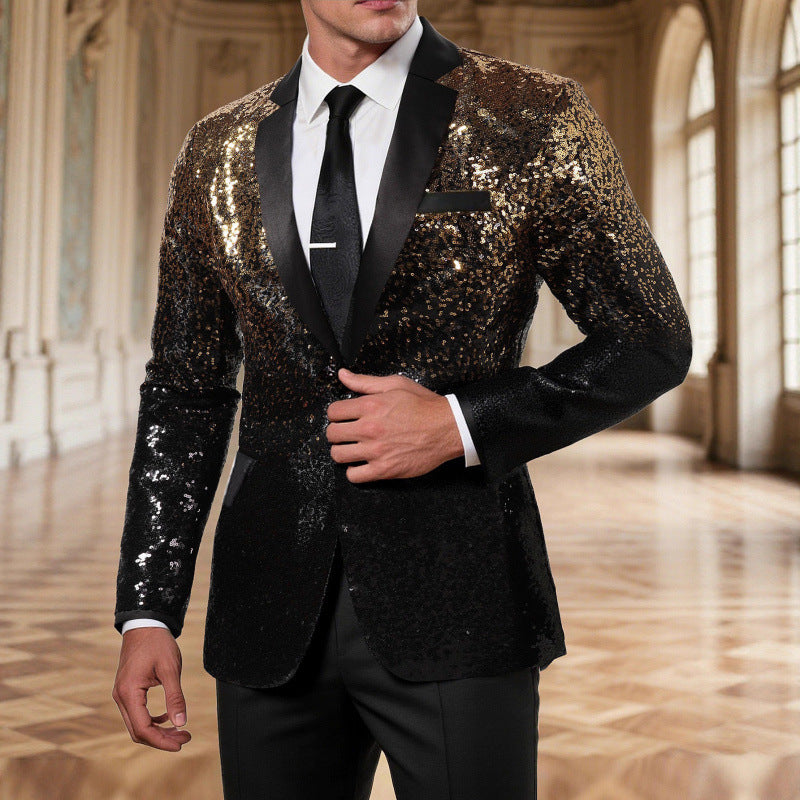 Herren Glamouröser Paillettenblazer mit elegantem Schnitt und schimmerndem Finish Aliams