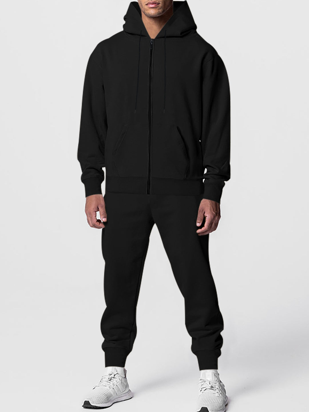 Herren Sportlicher Fleece-Jogginganzug mit Kapuze Aliams