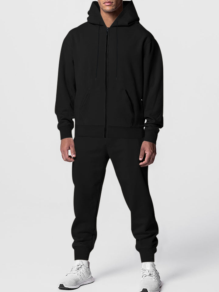 Herren Sportlicher Fleece-Jogginganzug mit Kapuze Aliams