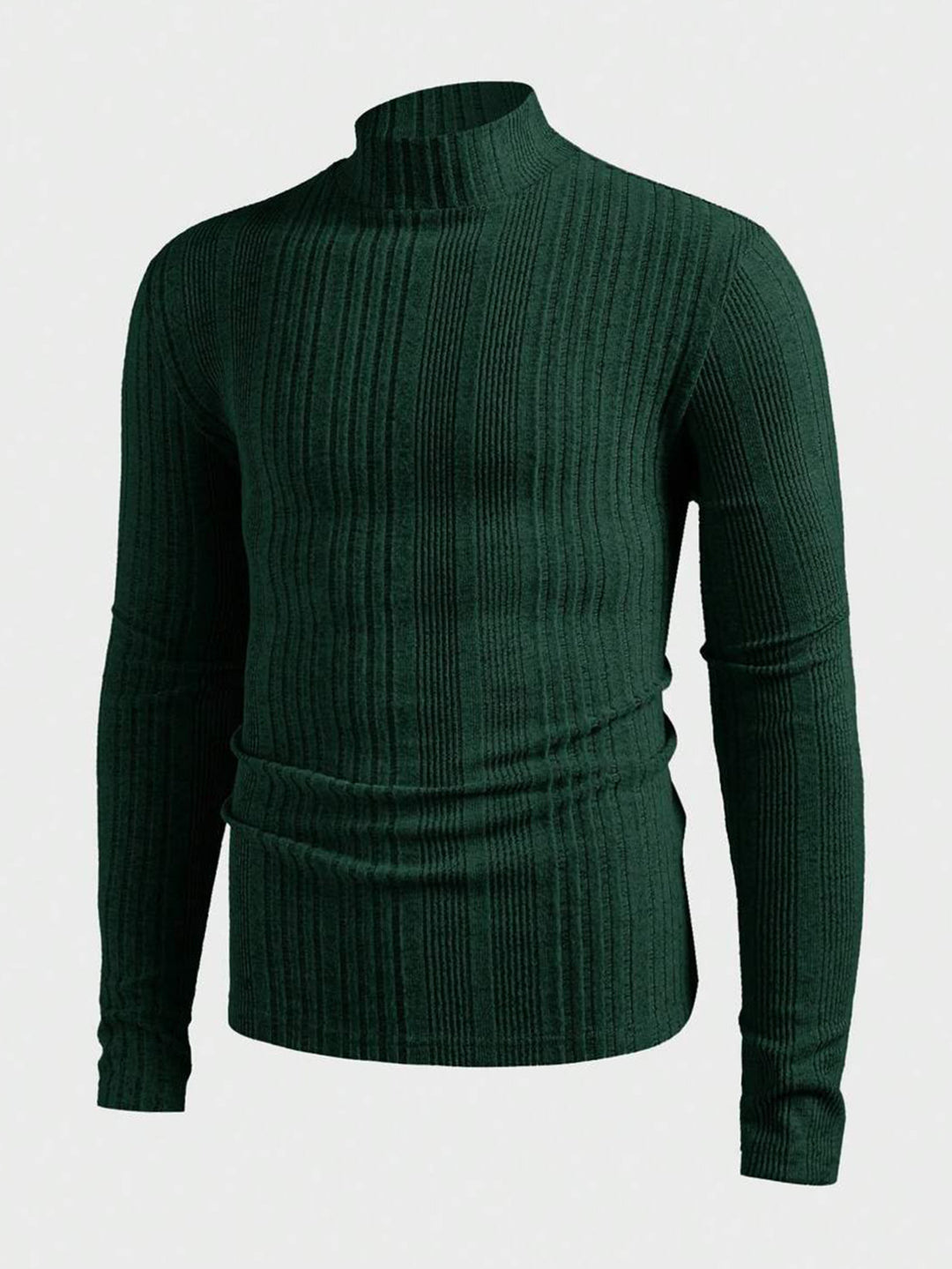 Herren Strickpullover mit hohem Kragen und Rippstruktur Aliams