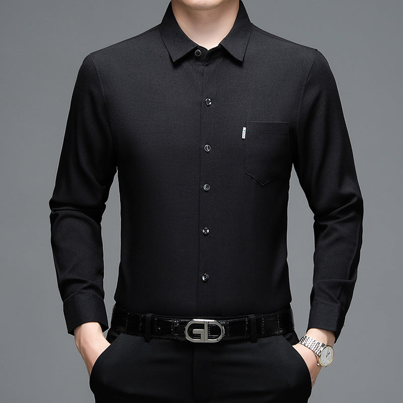 Herren elegantes Langarm-Hemd mit feinem Strukturdesign Aliams