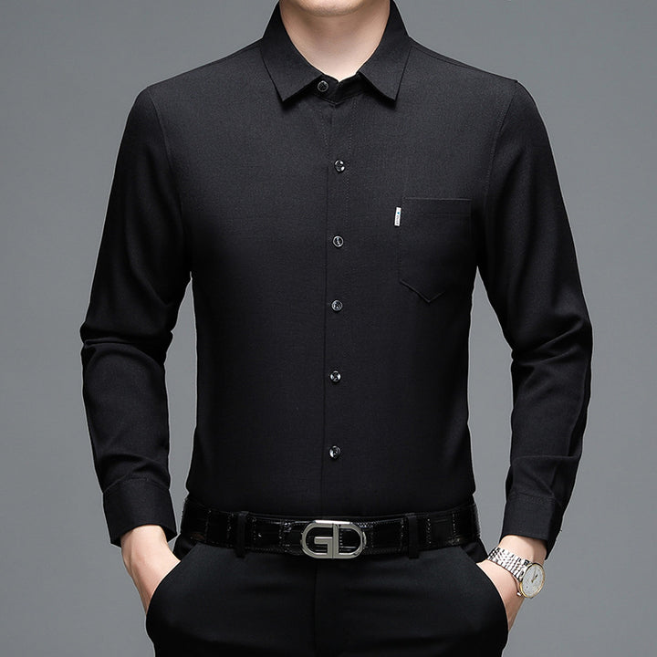 Herren elegantes Langarm-Hemd mit feinem Strukturdesign Aliams