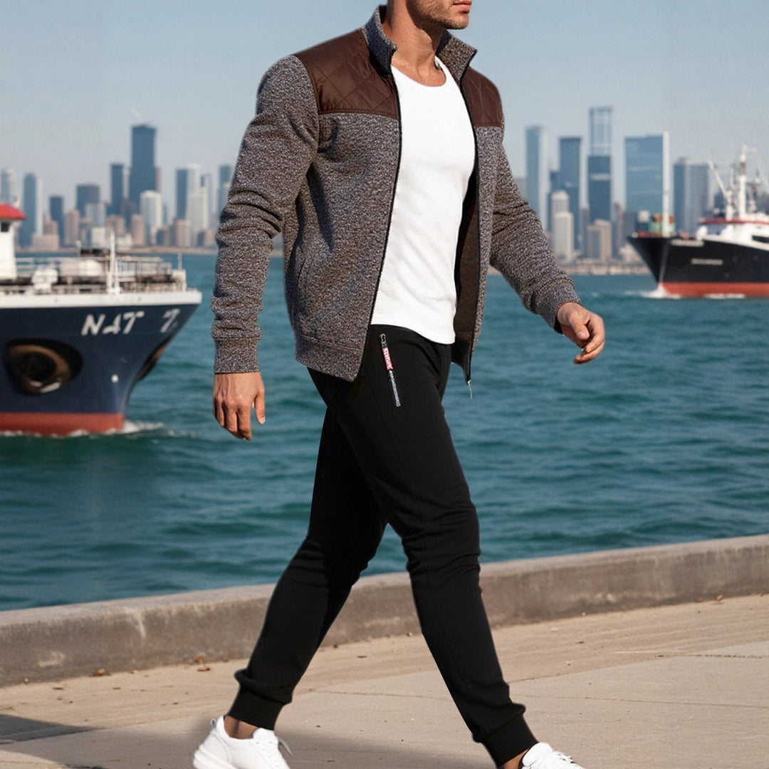 Herren Sportliche Jacke mit Querrippen-Muster und leicht gepolstertem Schulterbereich Aliams