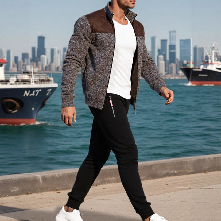 Herren Sportliche Jacke mit Querrippen-Muster und leicht gepolstertem Schulterbereich Aliams